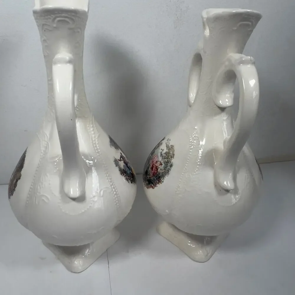 Victorian Courting Vases Pitchers Urn Goodsell Mold Co Ceramic Porcelain 134/135